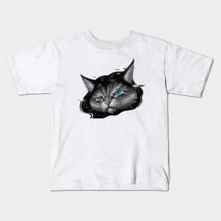 Cat with blue eyes Kids T-Shirt